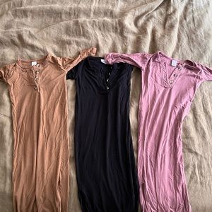 Lou Lou & Co. Newborn knotted gown (3 gowns total)